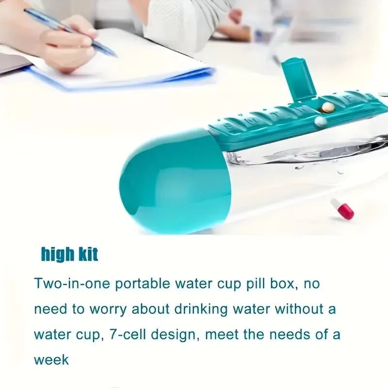 2-in-1 Medicine Organizer with Water Bottle